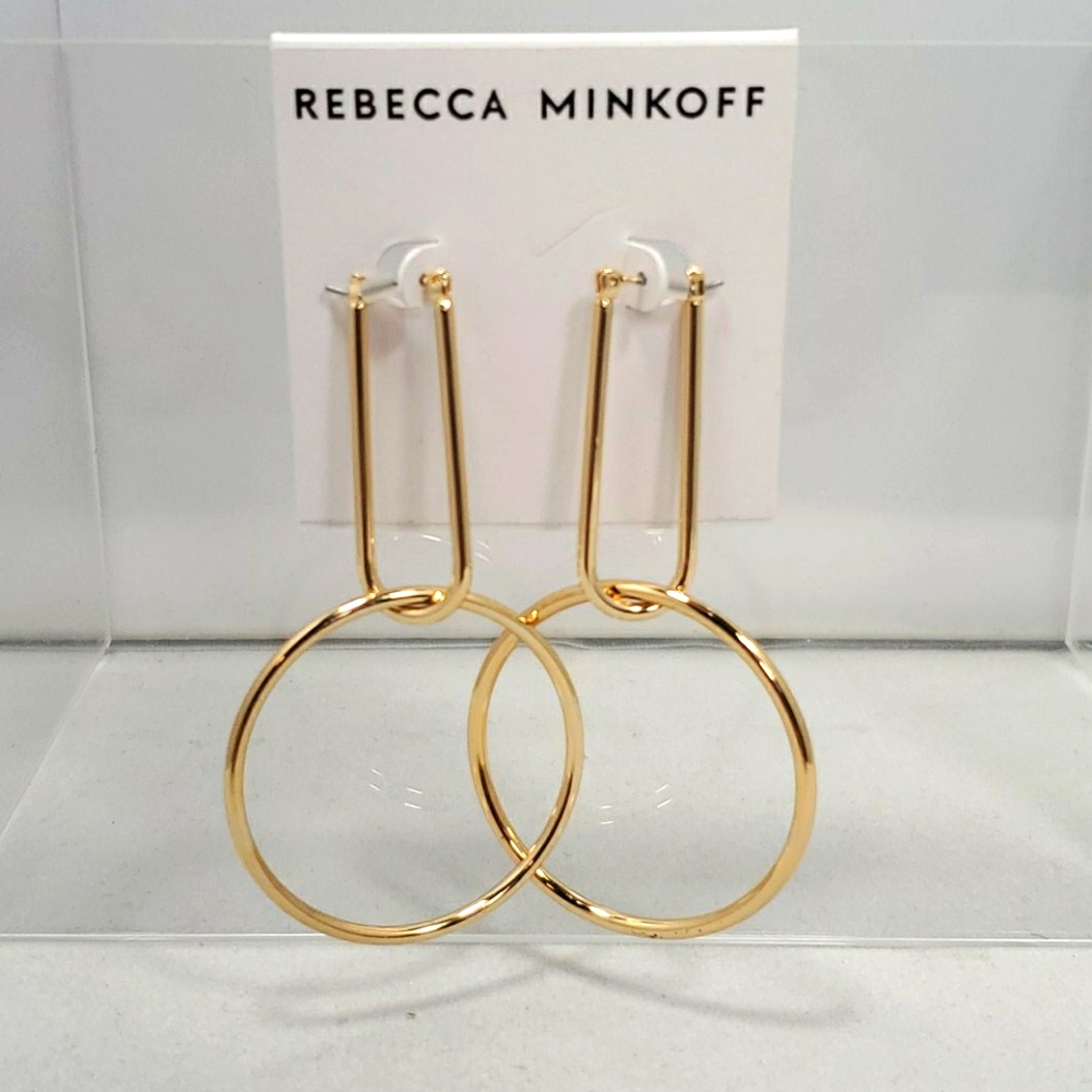 Rebecca Minkoff Gold Hoop Drop Earrings
